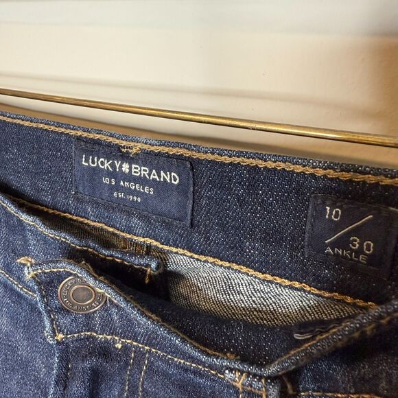 Lucky Brand Mid-Rise Sweet Boot Ankle Bootcut Dark Wash Jeans 10/30A Petite - Picture 5 of 11